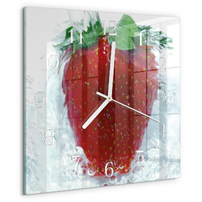 Square wall clock Strawberry