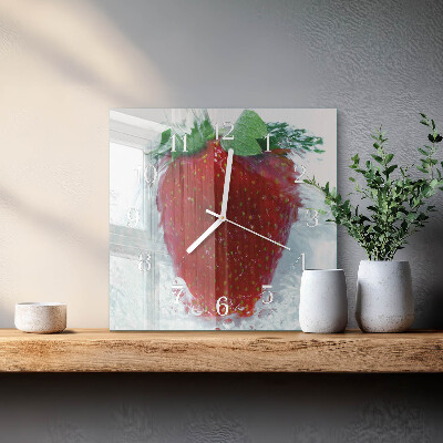 Square wall clock Strawberry