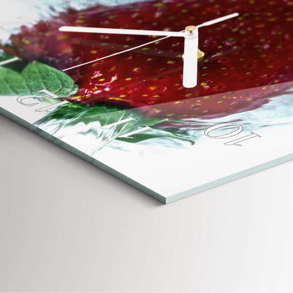 Square wall clock Strawberry