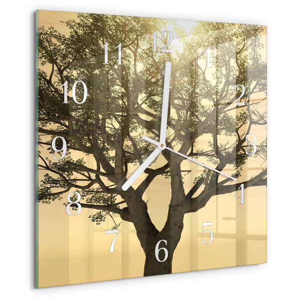 Square wall clock Tree