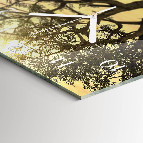Square wall clock Tree