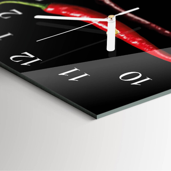 Square wall clock Chili pepper