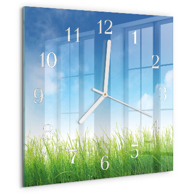 Square wall clock Grass