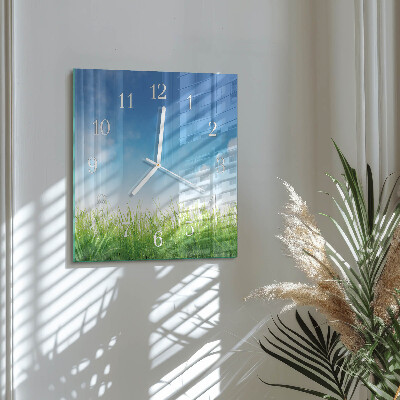 Square wall clock Grass