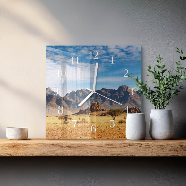 Square wall clock Mountains