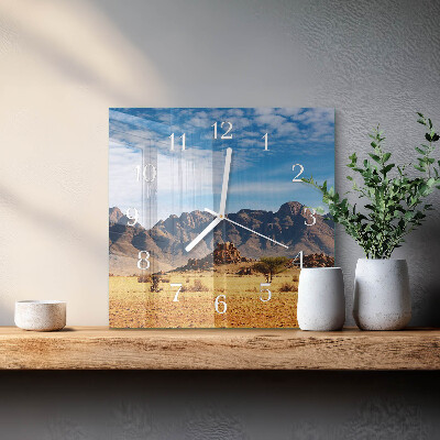 Square wall clock Mountains