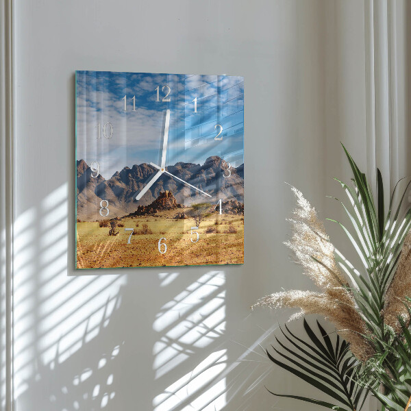 Square wall clock Mountains