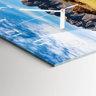 Square wall clock Mountains