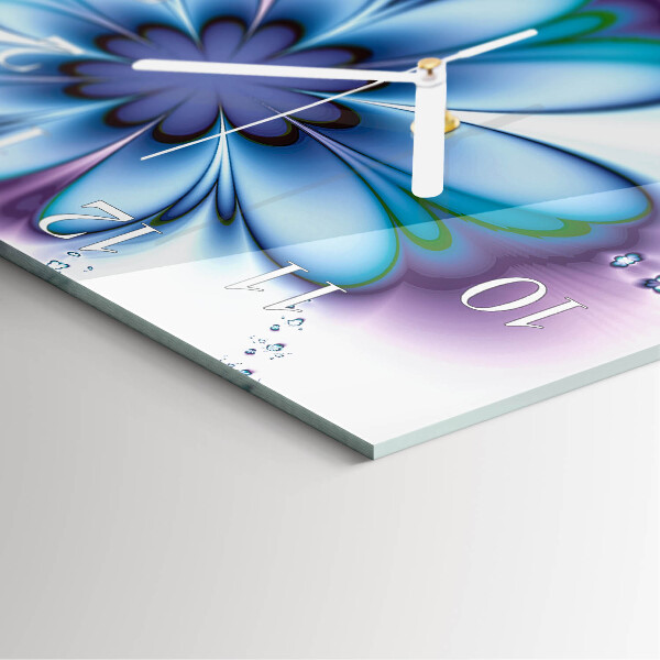 Square wall clock Flower