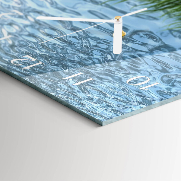 Square wall clock Grass Water