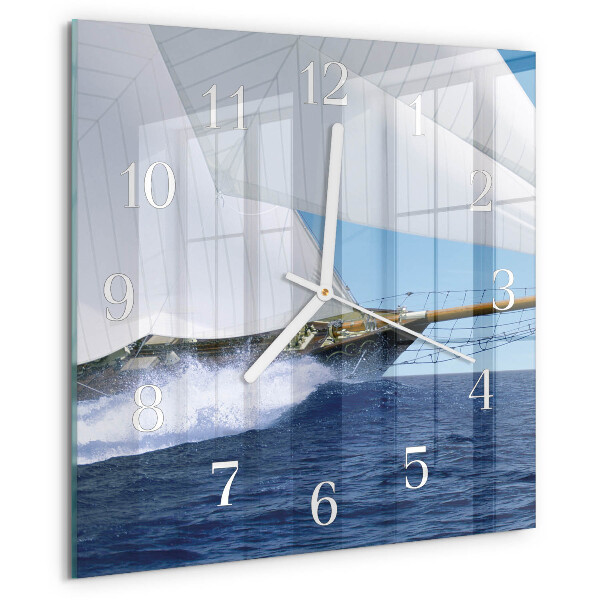 Square wall clock Sailboat