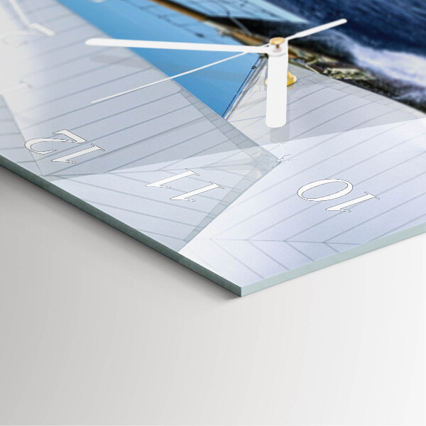 Square wall clock Sailboat