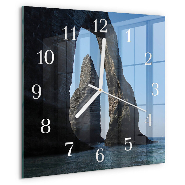 Square wall clock Stone