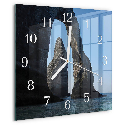 Square wall clock Stone