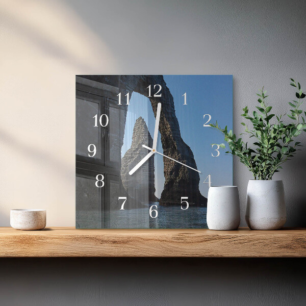 Square wall clock Stone