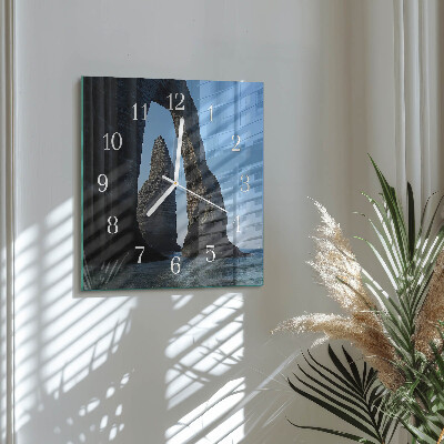 Square wall clock Stone