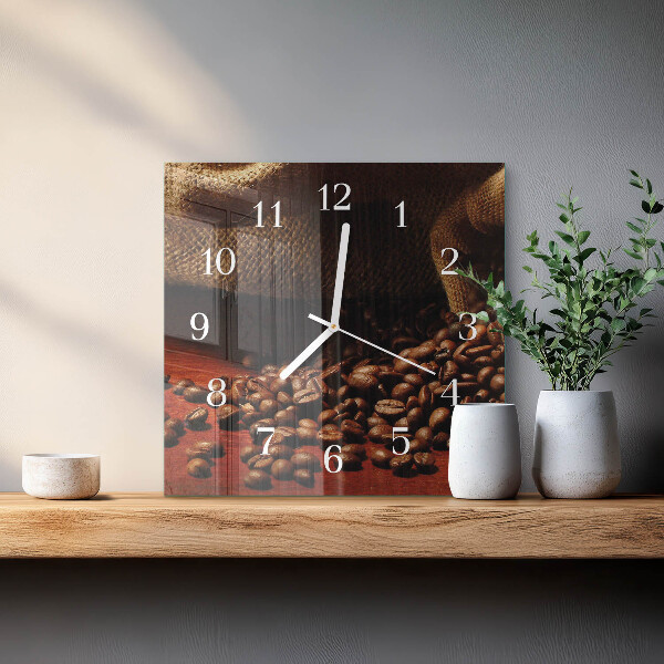 Square wall clock Coffee Beans