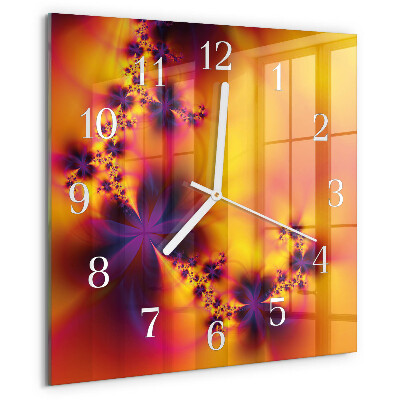 Square wall clock Flowers