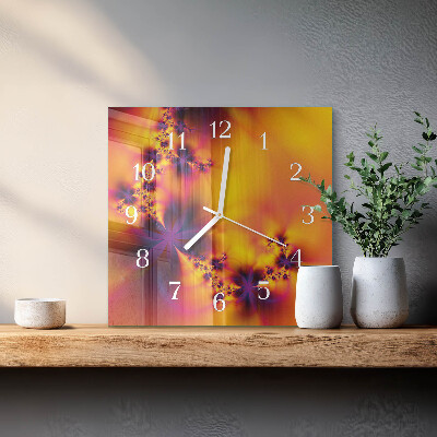 Square wall clock Flowers