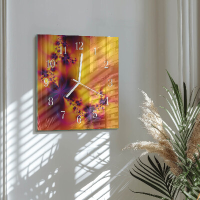 Square wall clock Flowers
