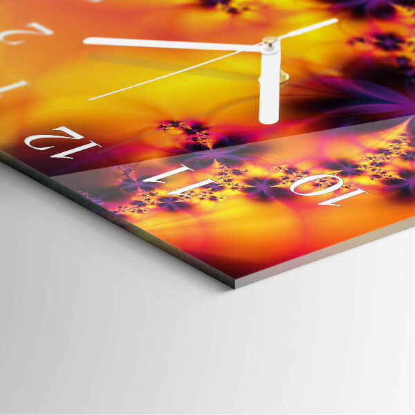 Square wall clock Flowers
