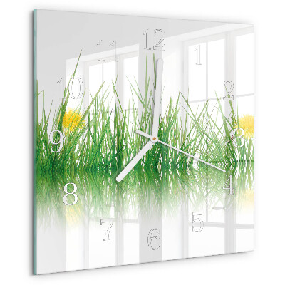 Square wall clock Grass
