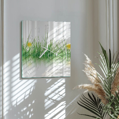 Square wall clock Grass
