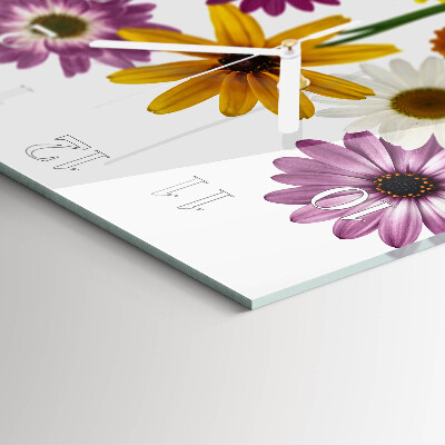 Square wall clock Flowers