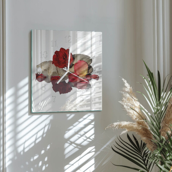 Square wall clock Rose Bowl