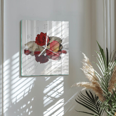 Square wall clock Rose Bowl