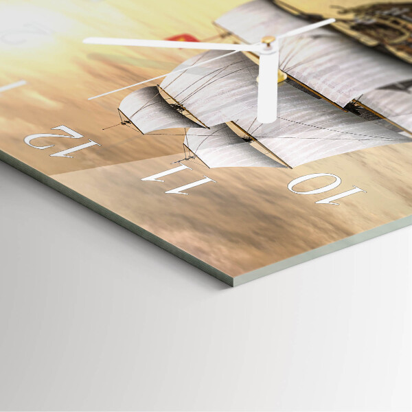Square wall clock Ship