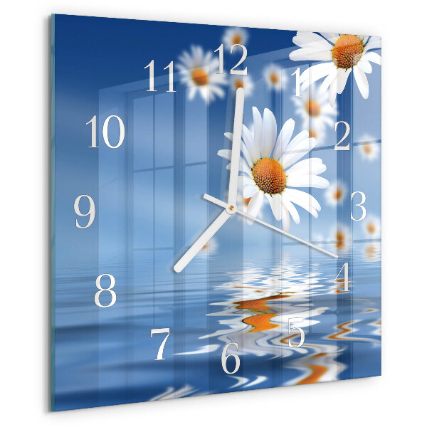 Square wall clock Flower
