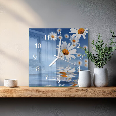 Square wall clock Flower