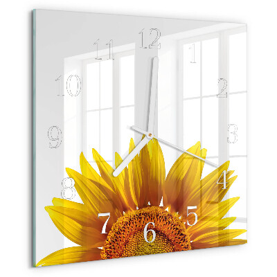 Square wall clock Flower