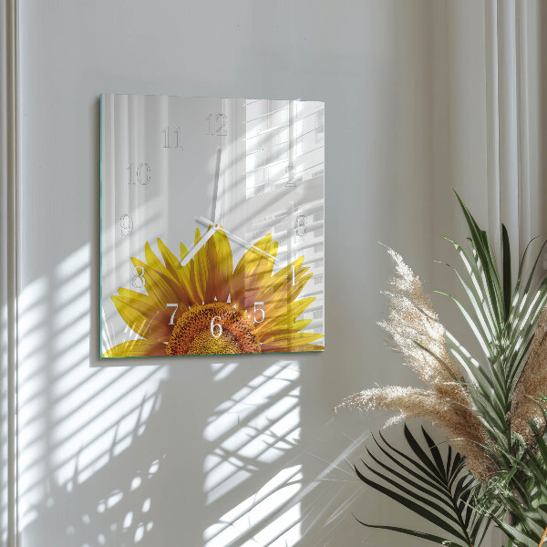 Square wall clock Flower