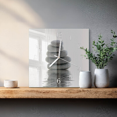 Square wall clock Stones