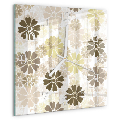 Square wall clock Floral Art