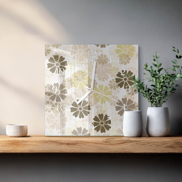 Square wall clock Floral Art