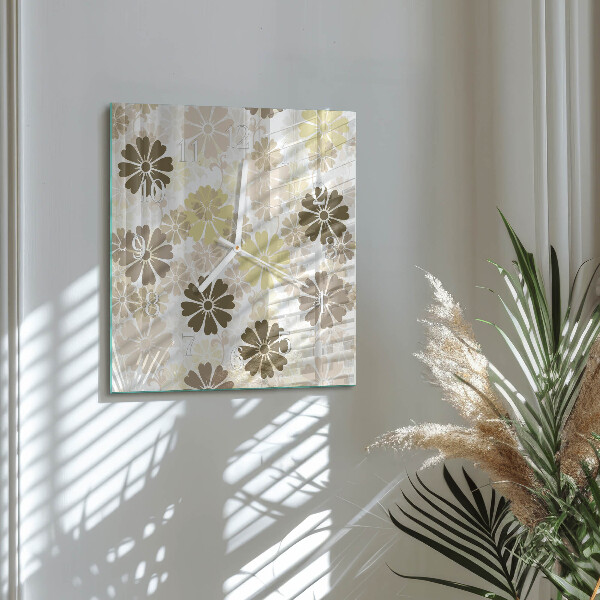 Square wall clock Floral Art