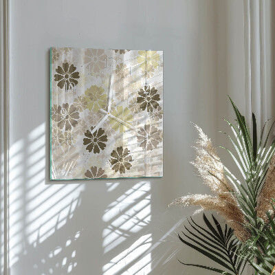 Square wall clock Floral Art