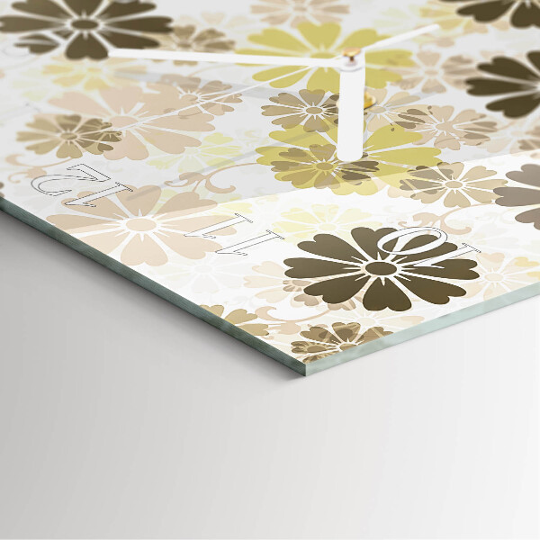 Square wall clock Floral Art