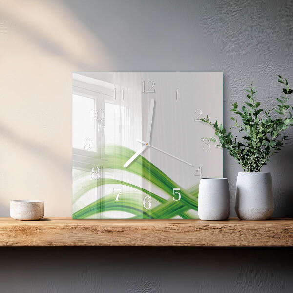 Square wall clock Abstract Wave