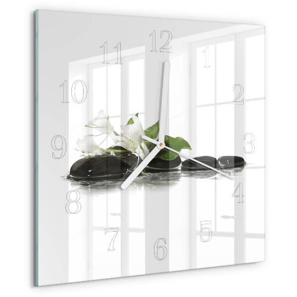 Square wall clock Zen stones