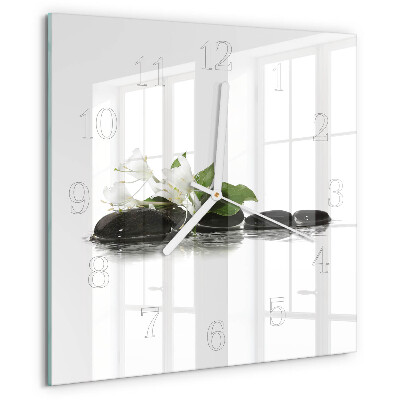 Square wall clock Zen stones