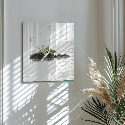 Square wall clock Zen stones