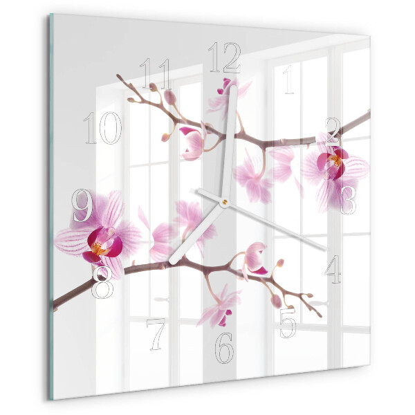 Square wall clock Orchid