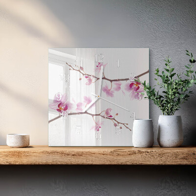 Square wall clock Orchid
