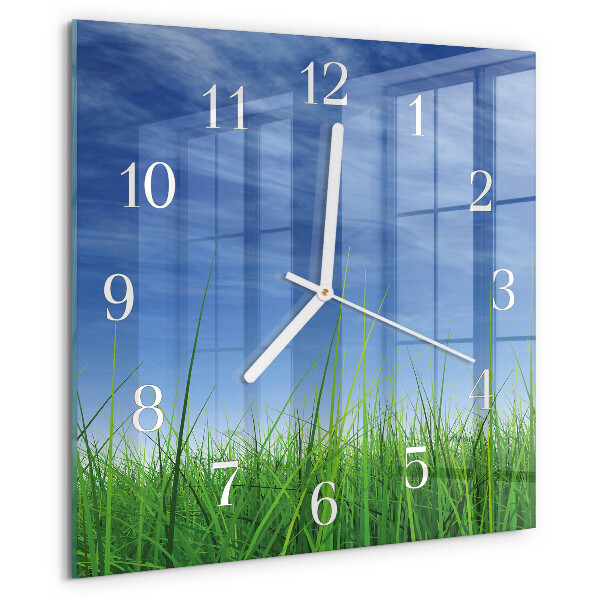 Square wall clock Grass
