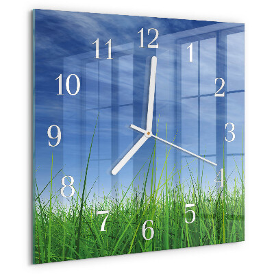 Square wall clock Grass