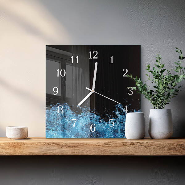 Square wall clock Water